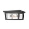 Z-Lite Seoul 3 Light Outdoor Flush Ceiling Mount Fixture, Oil Rubbed Bronze & Clear 571F-ORB - alternate 1